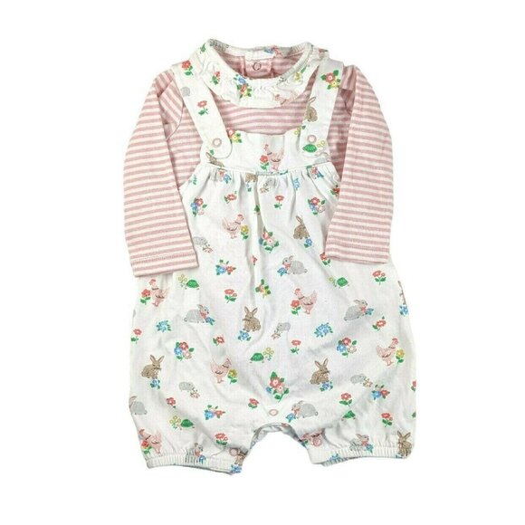 Mini Boden Spring Animal Print Overalls Set 3-6m - Picture 1 of 4